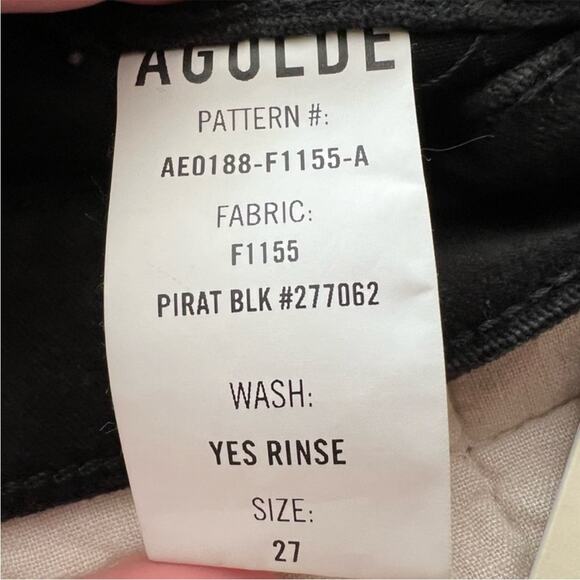 NWT RARE Agolde Black Velvet High Rise Stovepipe Straight Leg Pants Witchy- 27 - Picture 7 of 11